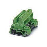 300V Green Female Screw Connectors / Pluggable Terminal Block Connector With Rail Fixing