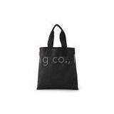 Personalized Black Cloth Shopping Bags / Organic Cotton Carrier Bags For Garment / Grocery / Shoes