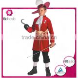 New desigin cosplay costumes for boys wholesales red pirate costume red pirate costume