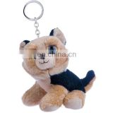 Cheap Wholesale Custom police dog keychain plush toy Promotion Gift stuffed soft plush dog keychain