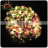 Rose Flowers Artificial LED Light Blinking Flower Headband Ribbon Flower Crown