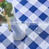 100% Polyester Stain Resistant Waterproof Printed Checks Dark Blue Checkered Pattern Table Cloth thumbnail-6