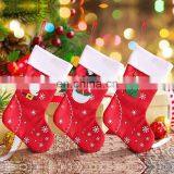 2019 Christmas Stockings Fabric Santa Claus Sock Gift Kids Candy Bag Snowman Deer Pocket Hanging Xmas Tree Ornament thumbnail-3