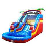 Outdoor Playground Inflatable Water Slides With Pool For Kids Play Center