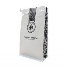 Package 12oz Resealable Box Pouch Coffee Bag With Valve Flat Bottom Zipper Spot UV Matte White Coffee Bag Food Storage Packaging thumbnail-3