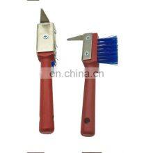 New Metal Equipment Hook Cleaning Tool Long Handle Shoe Wooden Horse Hair Body Brush thumbnail-5