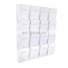 Book Store Wall Mount Acrylic Literature Display Rack A4 Magazine Rack