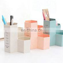 3 Color Desk Pencil Holder 3 Column Storage Plastic Pen Desktop Organizer