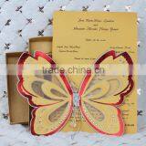 2016 New Style Fancy Gold Butterfly Scroll Wedding Invitations Quality Choice thumbnail-3