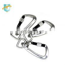 Best Selling Aluminum Alloy Steel D Shape Locking Hanging Rock Climbing 4KN Hook Carabiner for Dog Leashes thumbnail-5