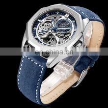 Wholesale Watches Men Automatic Heren Horloge Mechanical Wrist Watch Top Brand Genuine Leather Luxury Watch Men