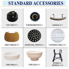 Auplex Charcoal Barbecue 21 Inch Large Multi-purpose Kamado Grill for Grilling Smoke Bbq, Baking, and Roasting thumbnail-2