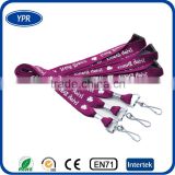 smooth polyester branded name neck lanyard for key