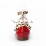 Pointed Toe Lamb Leather Ballet Flats Watercolor Flat Shoes Nice Plating Rivets 5mm Heel thumbnail-2