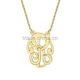 Personalized Monogram Necklace Custom Jewelry Any Initial Monogram Necklace Letter Pendant thumbnail-3