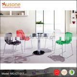 Popular Tempered Glass Top With Metal Leg Chatting Table