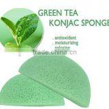 100% Natural Green Tea Konjac Sponge/Only Natural Fiber Konjac Sponge Facial and Skin Care thumbnail-1