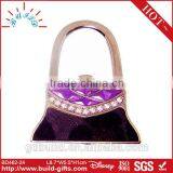 Diamante Metal Portable Hook Portable Bag Hook With Flower