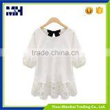 New Fashion O-Neck Short Sleeve Chiffon T Shirt Woman thumbnail-3