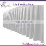 White Poly Table Skirts for Weddings, Banquets, Parties, Trade Shows and Other Events Quality Choice thumbnail-1