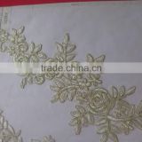 fashionable embroidery lace flower with cord and beadds for wedding dress