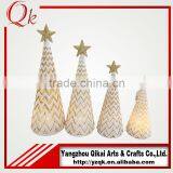 Factory Direct Sale Glass Christmas Tree With Led Light for Europe and US Market