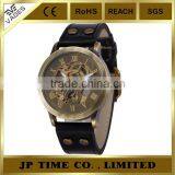 New Retro Skeleton Automatic Mechanical Vintage Leather Copper Wrist Watch thumbnail-3