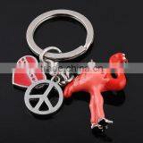 Custom Mini Turkey Hard Pvc Zine Alloy Lover Key Ring