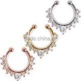 Septum Clicker Surgical Steel Nose Body Ring Hoop Piercing Jewelry Unisex thumbnail-1