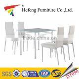 1+4 Glass & Metal Dining Table Set thumbnail-1