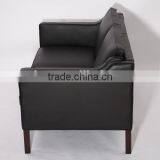 Black Modern Luxury Borge Mogensen Solid Wood Frame Sofa 2 Seater thumbnail-4
