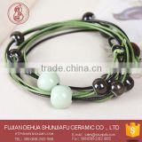 Ceramic Manual Chain,Adjustable Wrist Size Bracelet ,Wax rope x bangle
