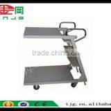TJG CHINA Storage Warehouse Shelves To Cooperate With Steel Folding Table Trolley Movable Double Truck