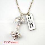 Weightlifting Barbell Weakness Is a Choice Charms Sports Gym Necklace