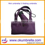 Best quality nice 5 folding umbrella with a bag for girl