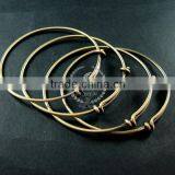 75mm diameter vintage brass bronze simple wiring bracelet for beading 1900020