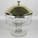 Designer Cake Stand,Colorful Wedding Cake Stand, Gold Lid ,Brass Cap