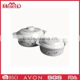 Different size food storage containers ceramic-like melamine custom plastic bowl with handle