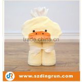 100% cotton/bamboo material super soft original duck baby hooded towel