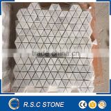 Triangle bianco carrara marble mosaic tile for bathroom decorative