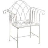 Iron Garden Seat in Antique White thumbnail-2