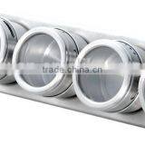 Clear Glass Bottle And Stainless Steel Stand Sets Salt Pepper Oil Vinegar Set thumbnail-4