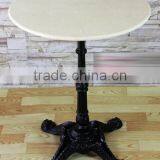 European Antique Style Marble Top Quality Cast Iron Base Hotel Bar Table thumbnail-1