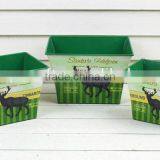 Hot Selling S/3 Christmas Deer Garden Pot,glazed Garden Pots thumbnail-1