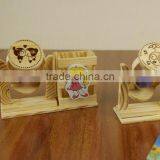 Wooden Pen Pencil Holder With Hourglass thumbnail-1
