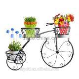 Garden Cart Vintage Parisian Style Tricycle 3 Tier Metal Planter Display Stand / Flower Pot Holder Iron Flower Pot Stand thumbnail-4