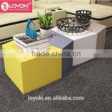New Design Set of 4 Coffee Table Mdf Wood Sofa Side Table With Glossy Finished 4 Colors Free Combination Side Table thumbnail-2