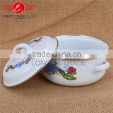 Decal Enamel Drum Shape Cooking Pot / Stockpot/cassrole thumbnail-3