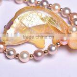 AAA 13-14mm Round Multicolors Edison Pearl Bracelet thumbnail-1