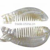 Fashion Carved Natural Mother of Pearl Hair Comb thumbnail-1